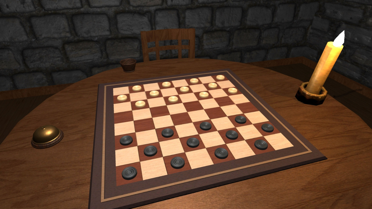 Шашки 4 на 4. Традиционная настольных игра на коврике. Checkers game.